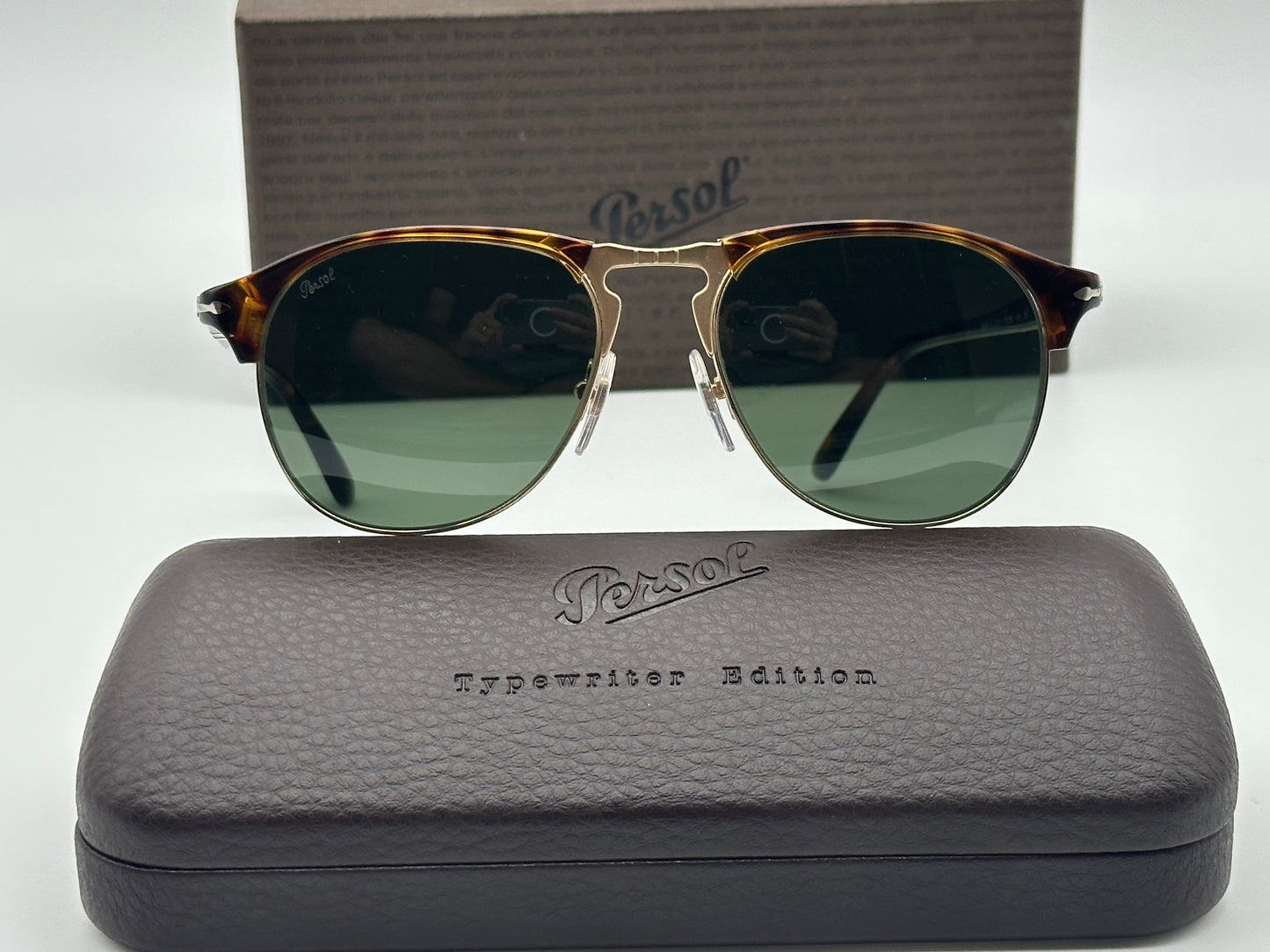 Persol PO 8649 54mm Tortoise Gold Green 24/31 Italy NEW
