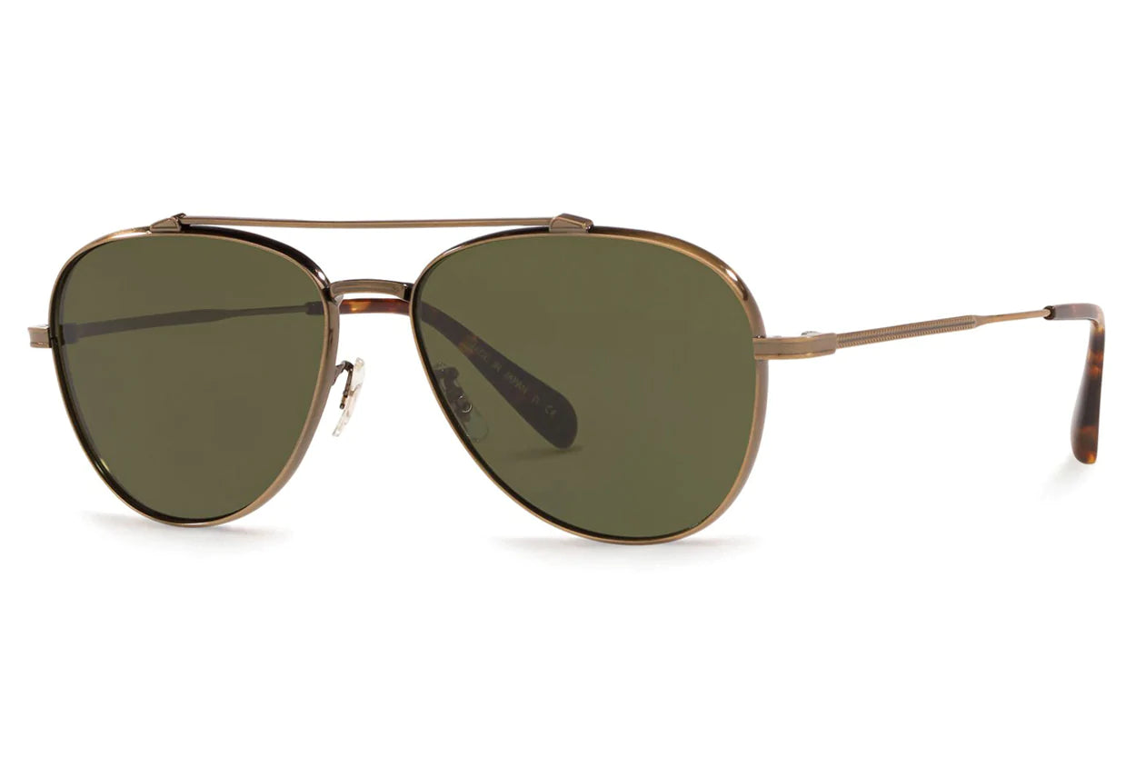 Oliver Peoples RIKSON 56mm Polarized OV1266ST 528471 Antique Gold Titanium CUSTOM Made in Japan