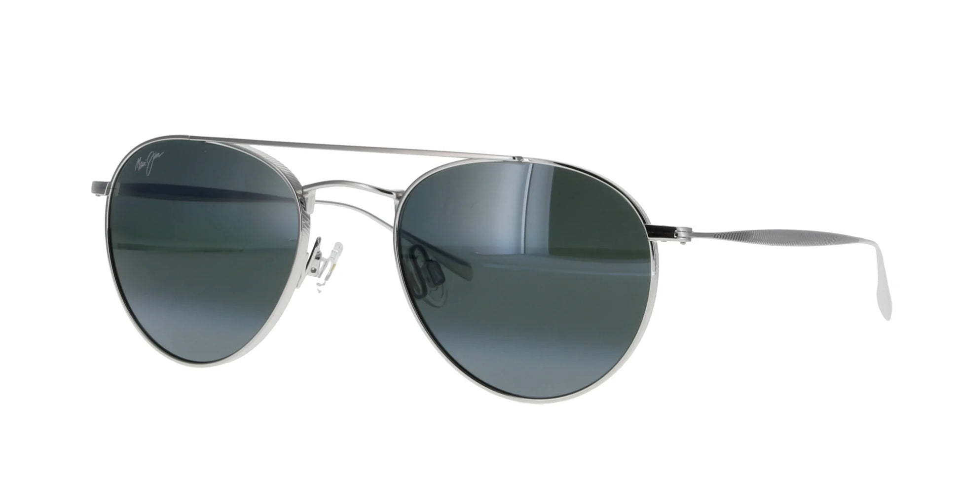 NEW Maui Jim Pisces 52mm Polarized Sunglass Silver Titanium Grey