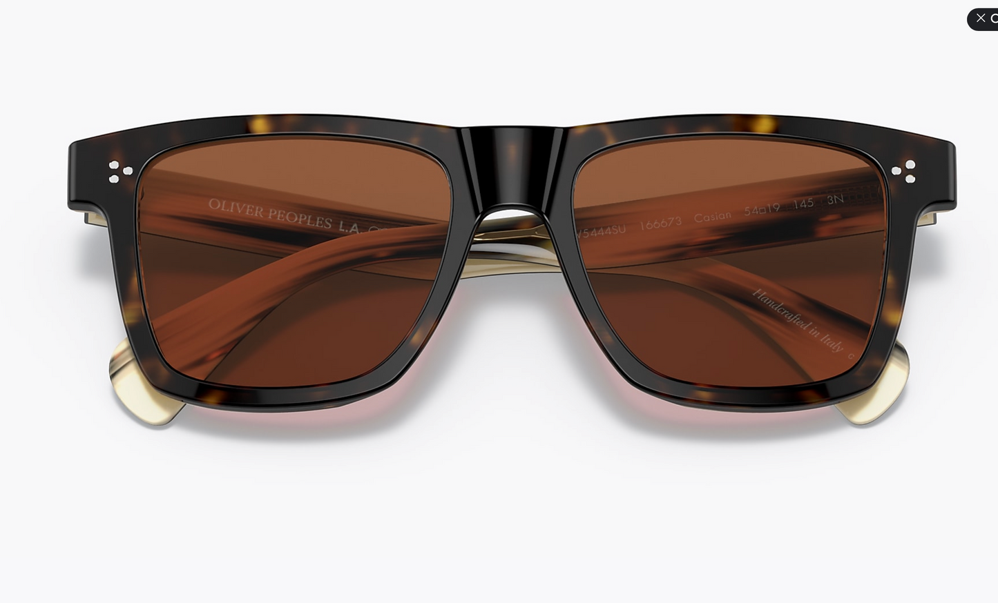 Oliver Peoples Casian Sun 54mm Brown Horn OV5444 Italy