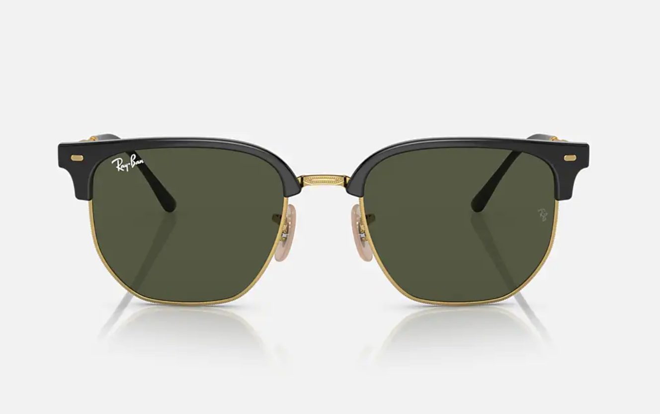 Ray Ban New Clubmaster RB 4416 601 31 51mm Black On Gold Green Classic Glass Lenses