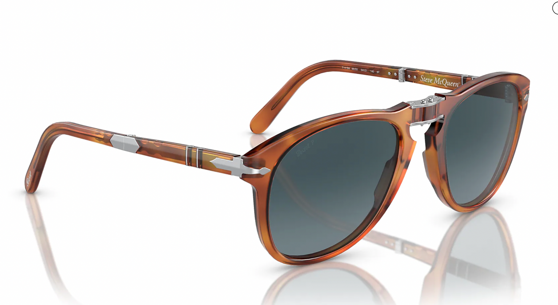 Persol 714SM 96 S3 54MM Steve McQueen Folding Ligt Havana w Blue