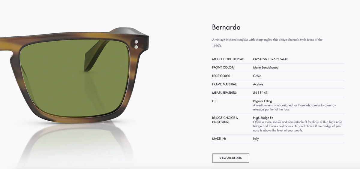 Oliver Peoples Bernardo 56mm Matte Sandalwood Green Glass Lens Oliver Peoples Bernardo 56mm Matte Sandalwood Green Glass Lens