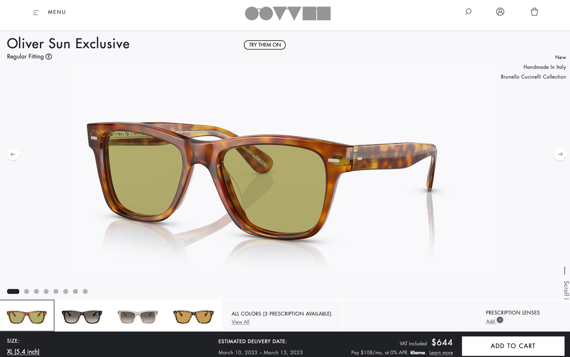 Oliver Peoples Brunello Cucinelli 54mm Oliver Sun Exclusive LBR Oliver Peoples Brunello Cucinelli 54mm Oliver Sun Exclusive LBR