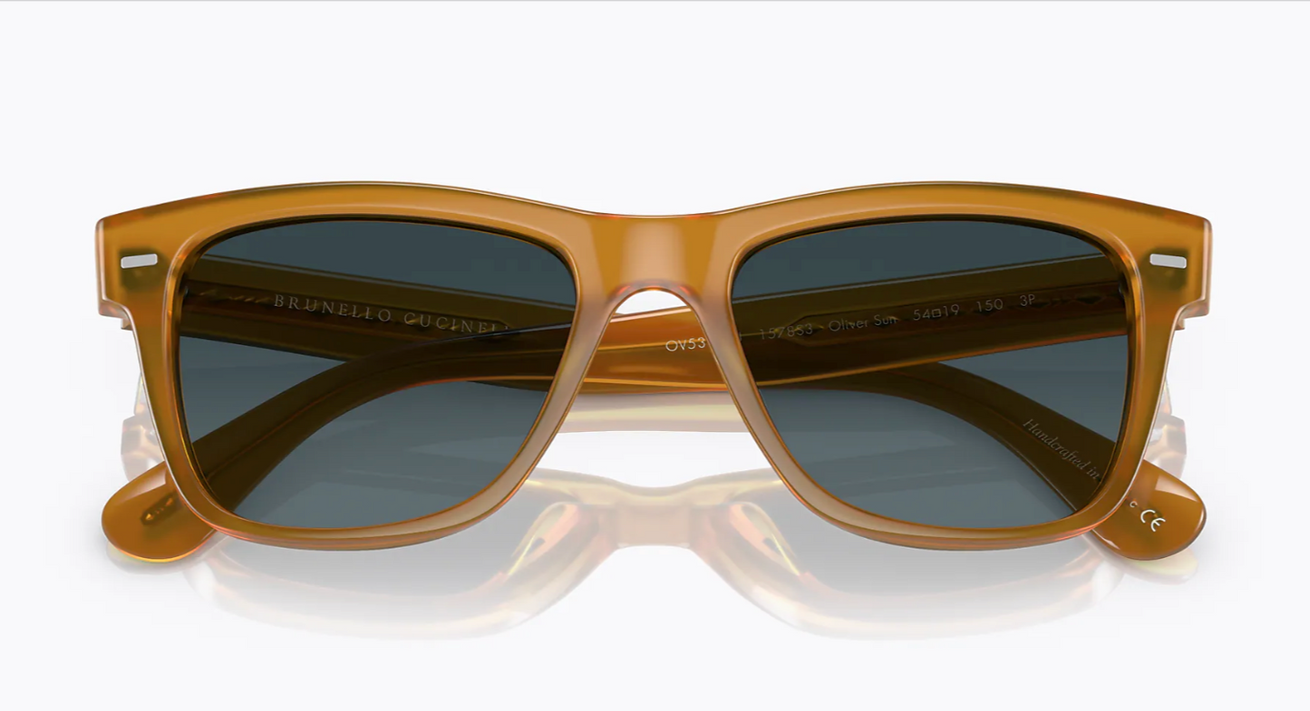 Oliver Peoples Brunello Cucinelli 51mm Oliver Sun Exclusive Amber Blue Gradient Polarized NEW