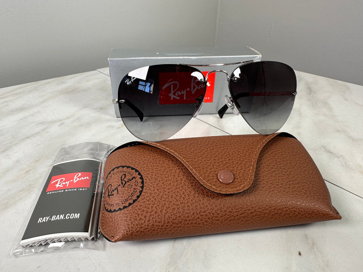 Ray Ban RB3449 Aviator 003 8G 59mm Gray Gradient Silver Shade