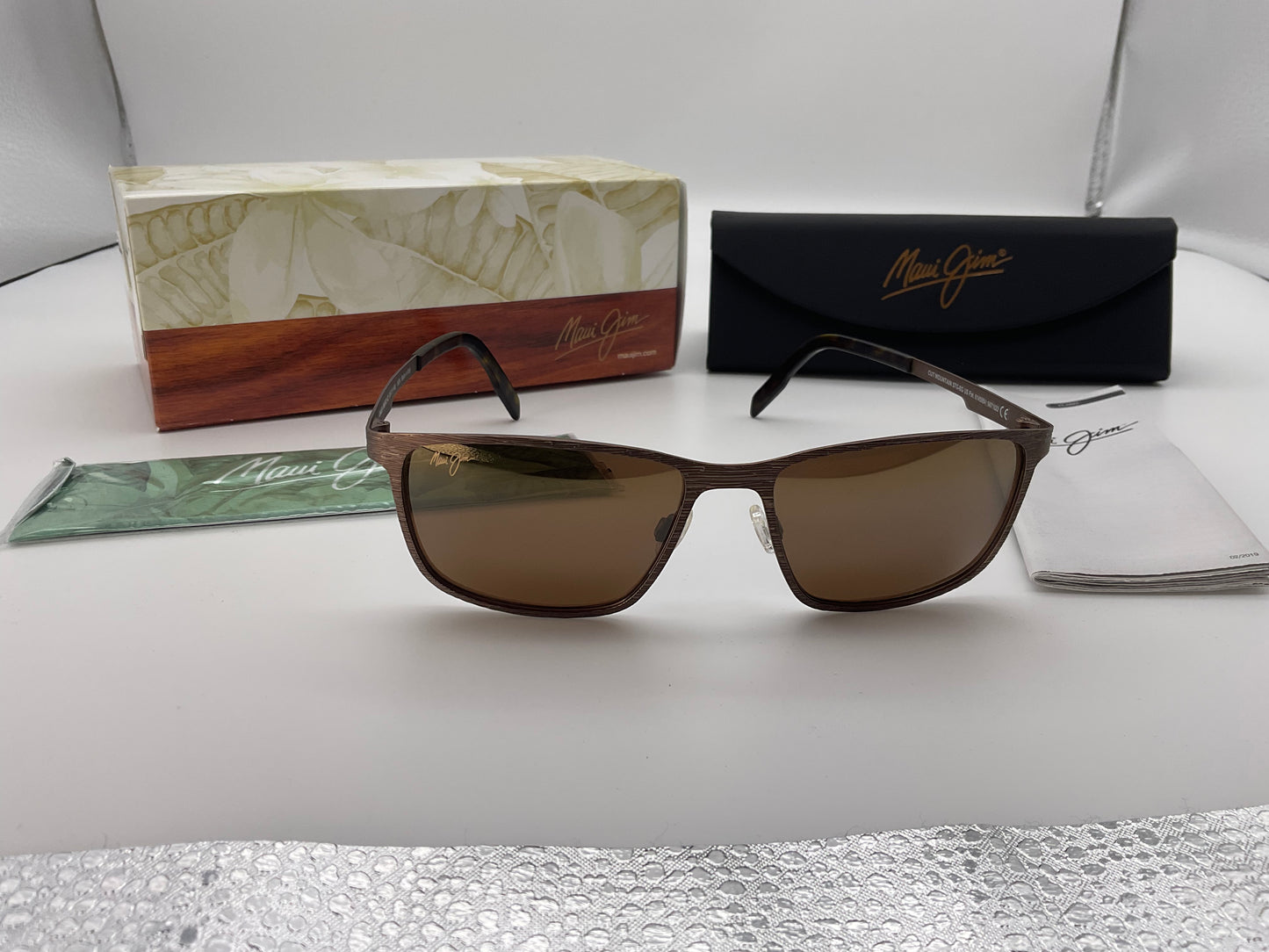 MAUI JIM CUT MOUNTAIN Etched Brown/HCL Bronze Polarized Sunglasses H532-22 NEW