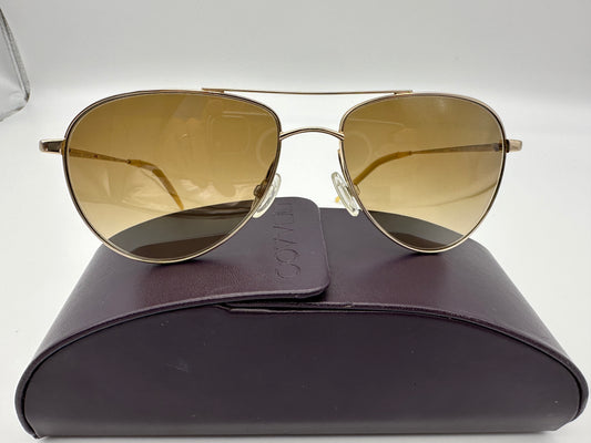 Oliver Peoples Benedict 57mm OV 1002S Gold/Chrome Amber VFX (5242/51) Sunglasses Vintage PREOWNED
