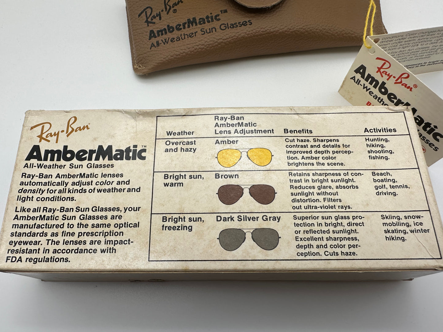 Bausch Lomb Ray Ban 58 14 Aviator Gold Ambermatic Vintage 1970s NOS Shade Review Store
