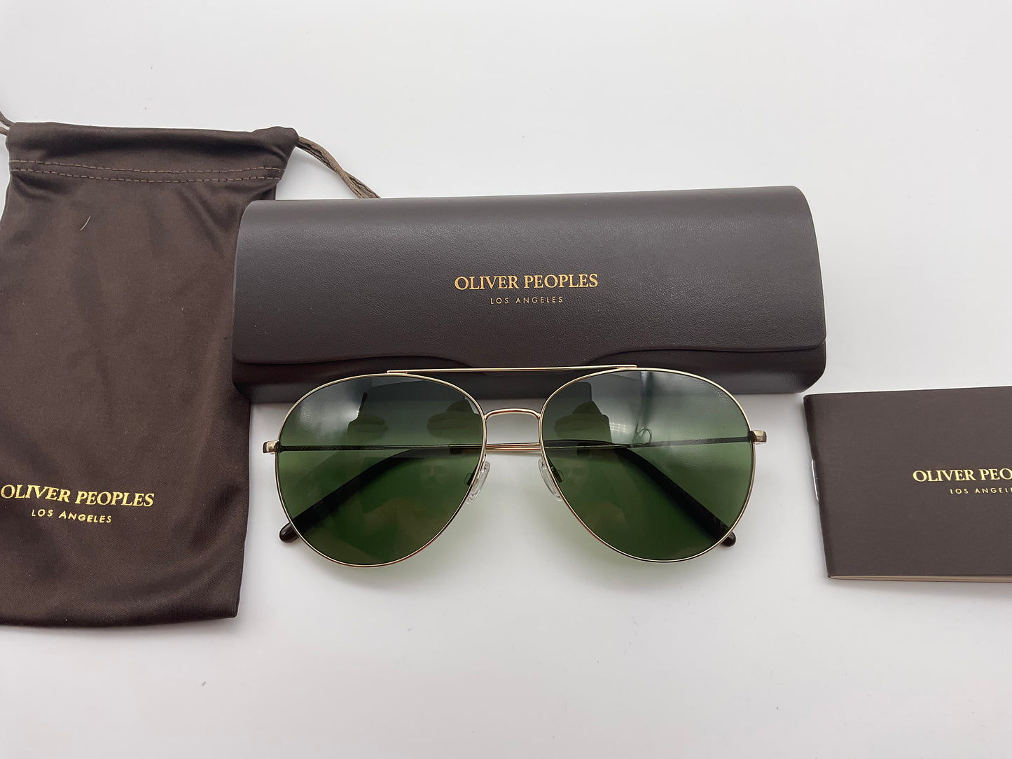 Oliver Peoples AIRDALE 61mm OV 1286S  Soft Gold/Bottle Green Sunglasses