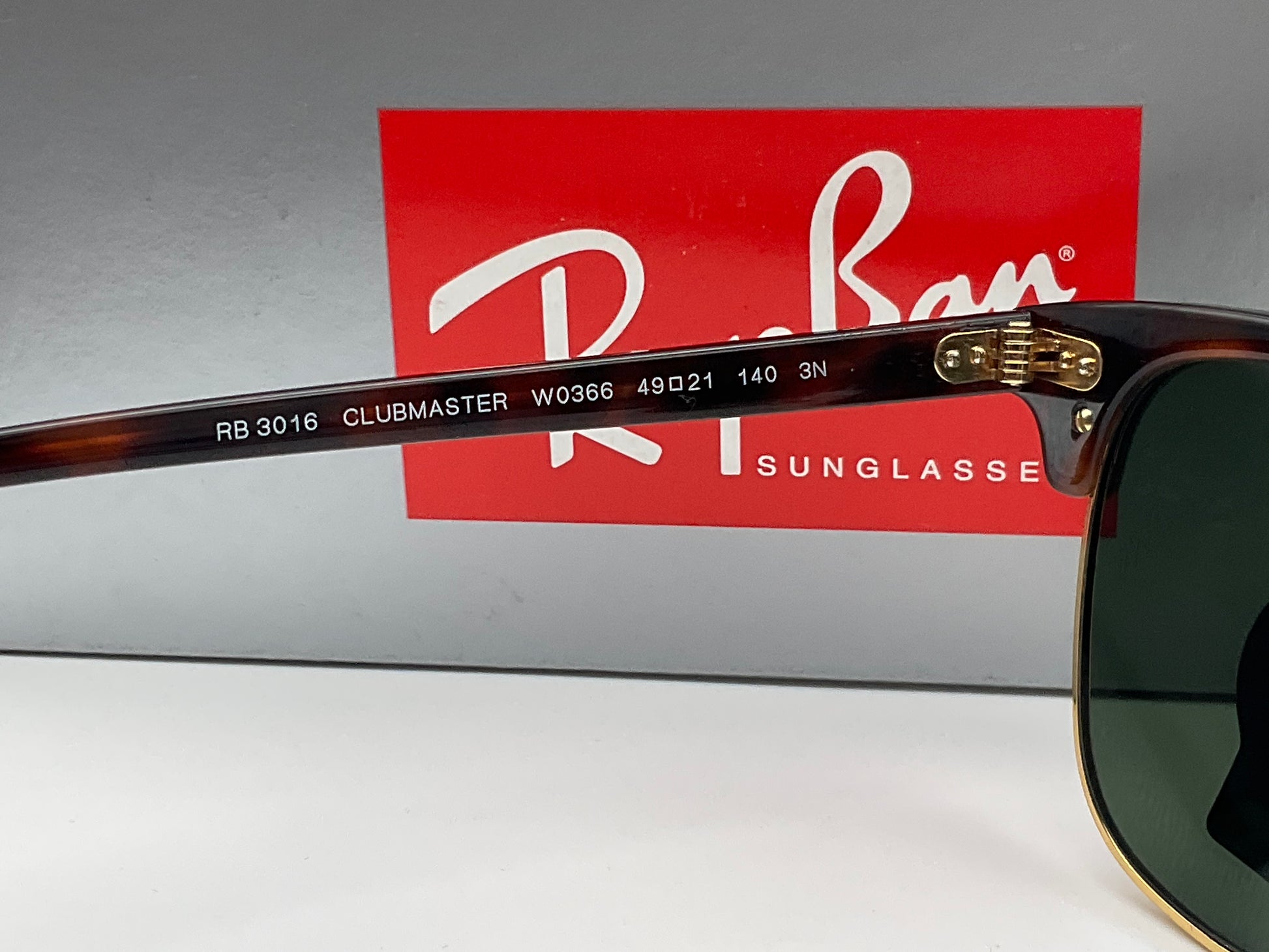 Ray Ban Clubmaster Tortoise 49 mm Sunglasses RB3016 W0366 Made in