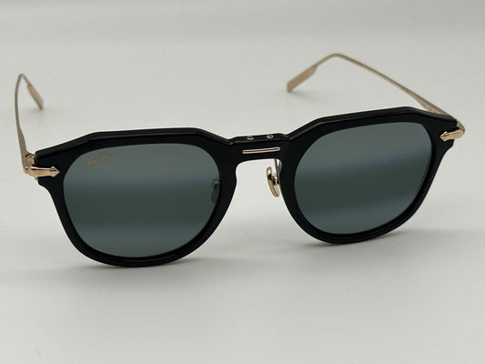 Maui Jim Alika Gray Black Gold Titanium 49mm 837-02 Luxury Collection Japan Sunglasses $529 MSRP