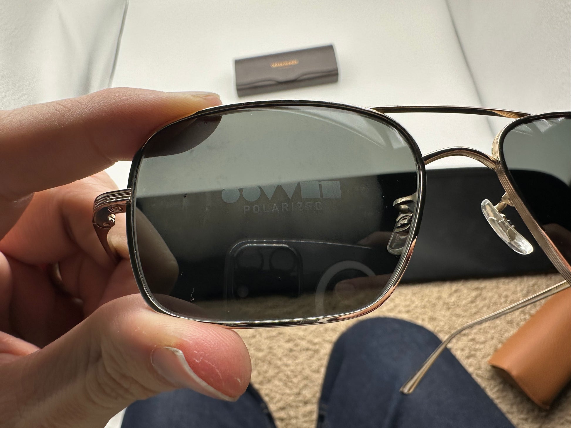 Preowned Oliver Peoples VICTORY LA 54mm Titanium OV1246ST 5292P2 GOLD Shade Review Store