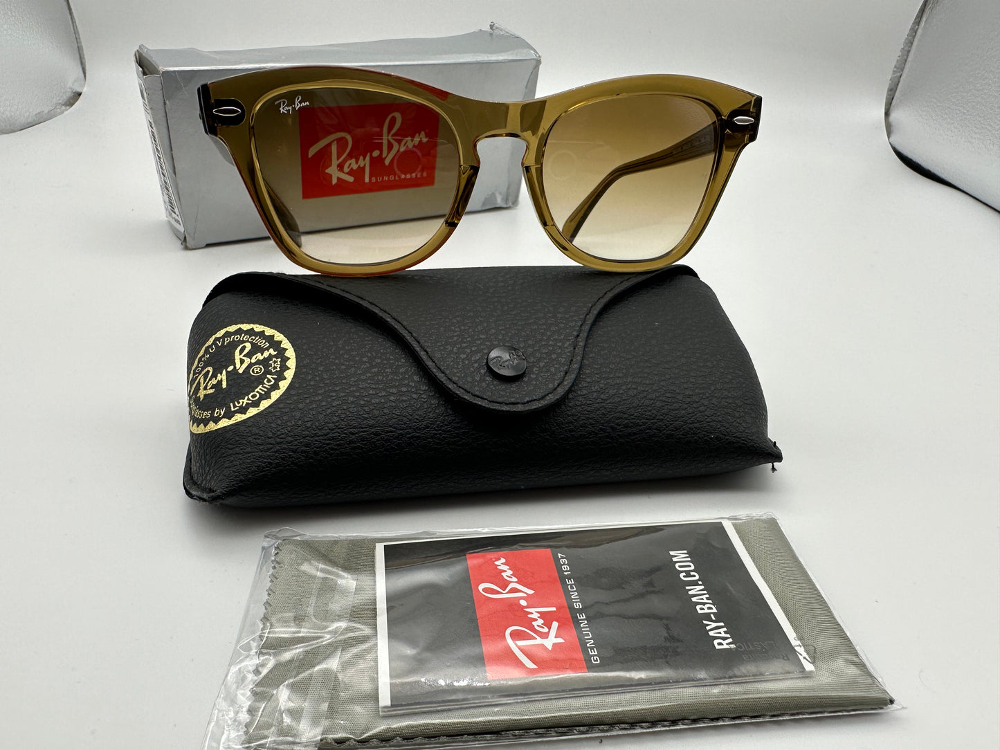 Ray Ban RB 0707s 53mm Transparent Brown Clear Gradient Brown Italy
