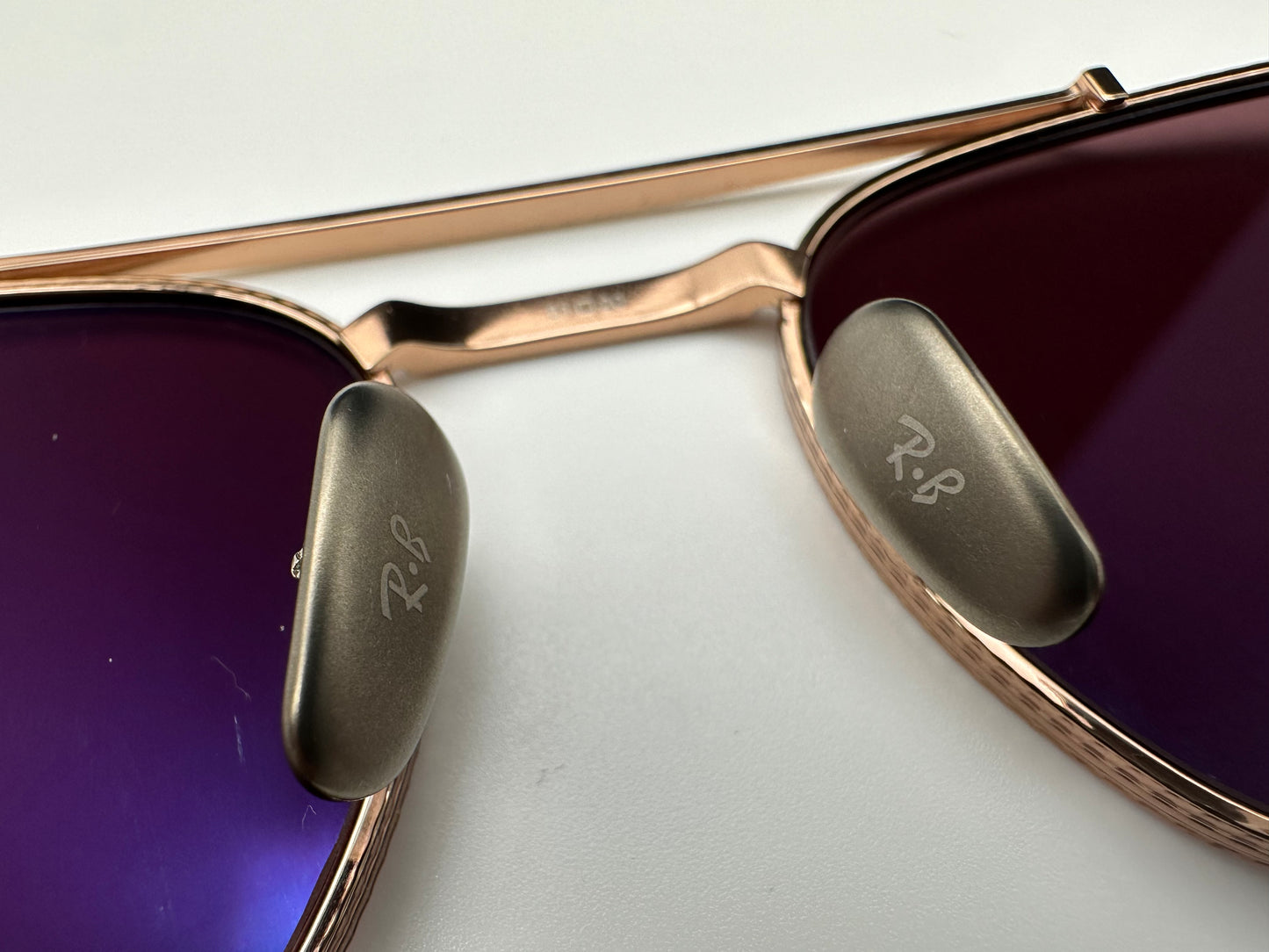 Ray Ban Frank II Titanium RB 8258 51mm Polarized Dark Violet Rose Gold Made in Japan NEW
