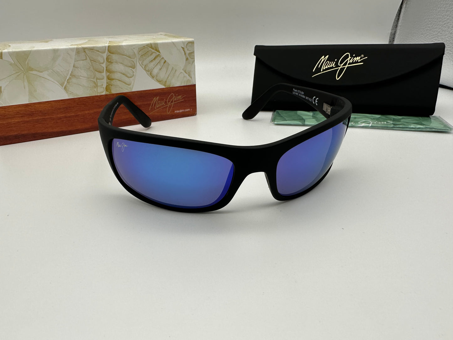 Men's Maui Jim Peahi BLUE Hawaii 65mm STG-BH MJ 202-2M-SGH Polarized Sunglasses