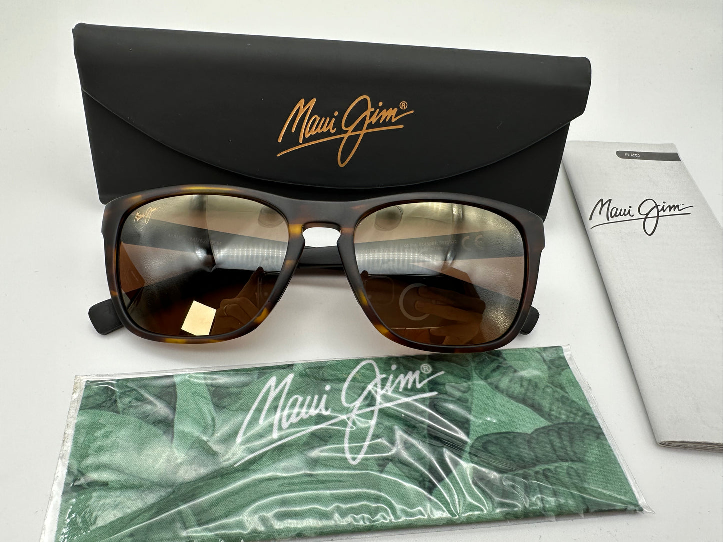 New Maui Jim Longitude Polarized Sunglasses Matte Tortoise/Bronze 762-10CM Glass