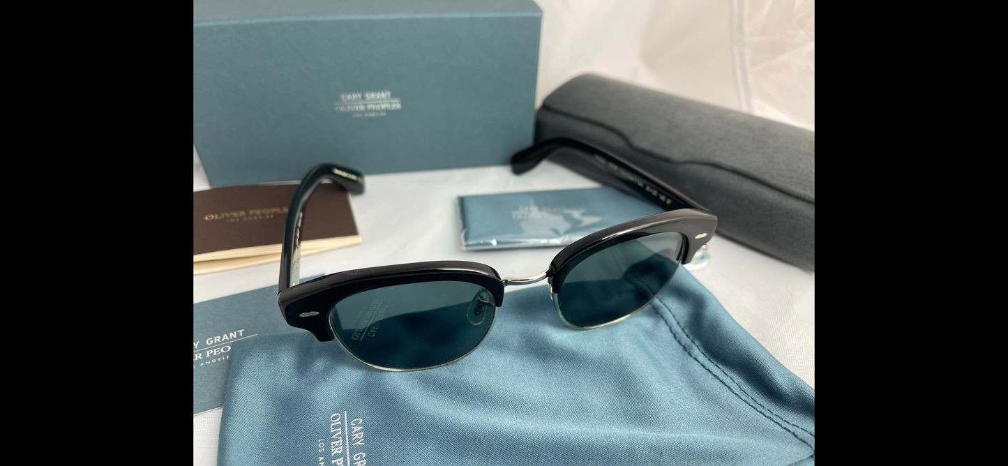 Oliver Peoples Cary Grant 2 52mm OV5436S Sunglasses Black / Blue Polarized Lens 100% Authentic New With Tags