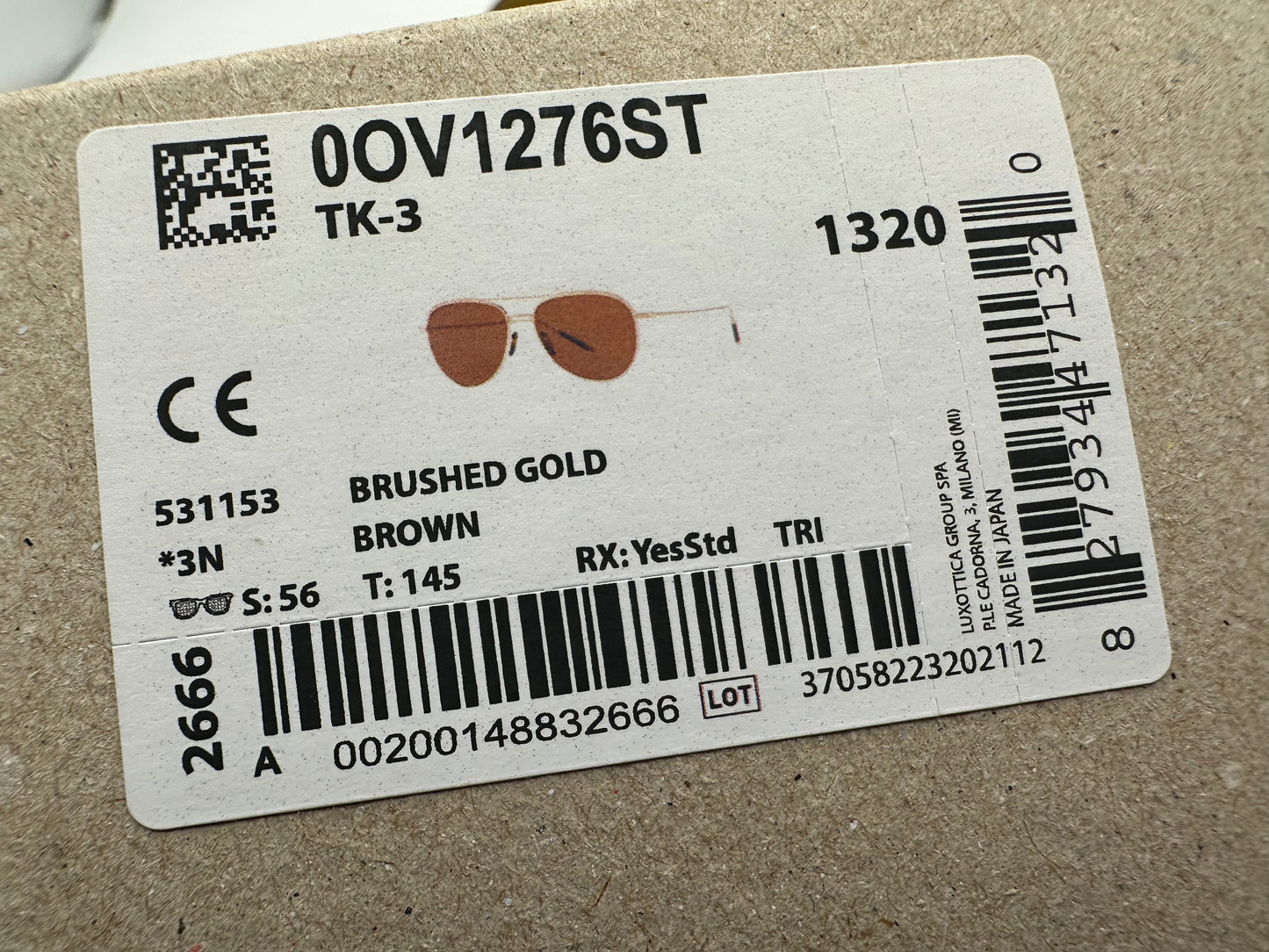 Oliver Peoples Uomo OV1276ST 531153 56 TK-3 56mm Oro Spazzolato Oliver Peoples Uomo OV1276ST 531153 56 TK-3 56mm Oro Spazzolato