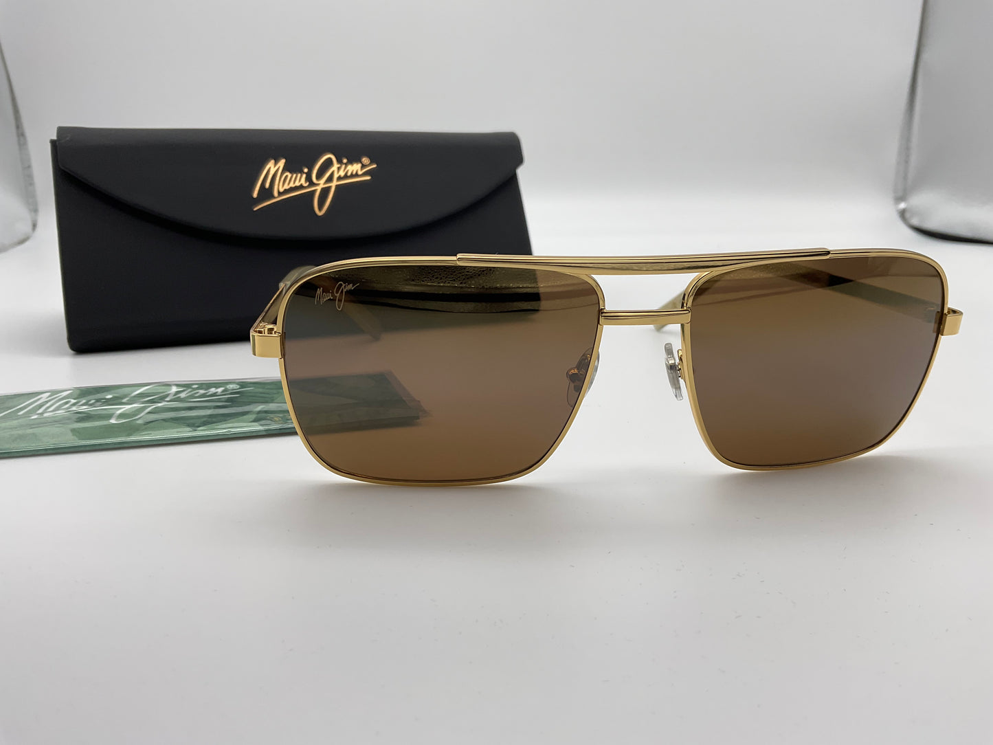 Maui Jim Compass Gold HCL Bronze Sunglasses MJ 714-16 59mm Italy Aviator