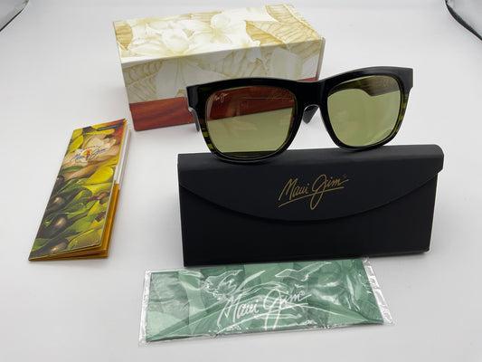 Maui Jim SNAPBACK HT730-15C Green Stripe 53mm Sunglasses Polarized Maui HT Lenses