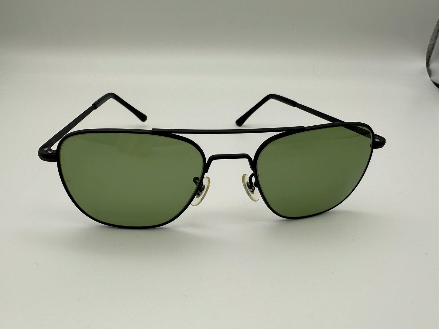 Rare Vintage Randolph Engineering 1990s 55mm matte Black Green sunglasses