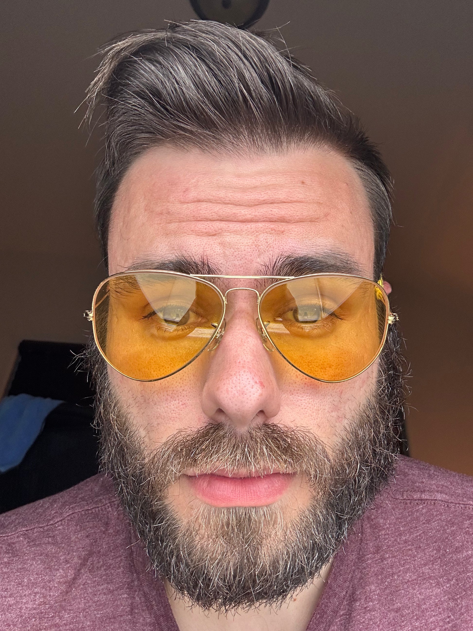 Bausch Lomb Ray Ban 58 14 Aviator Gold Ambermatic Vintage 1970s