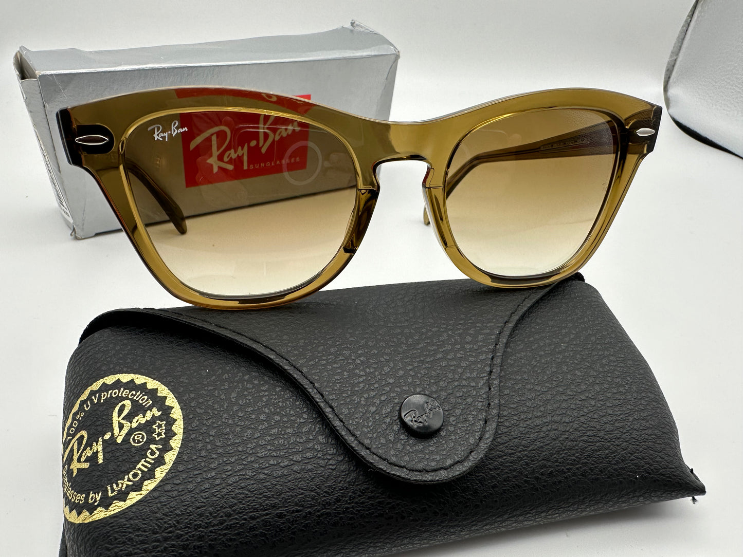 Ray Ban RB 0707s 53mm Transparent Brown Clear Gradient Brown Italy