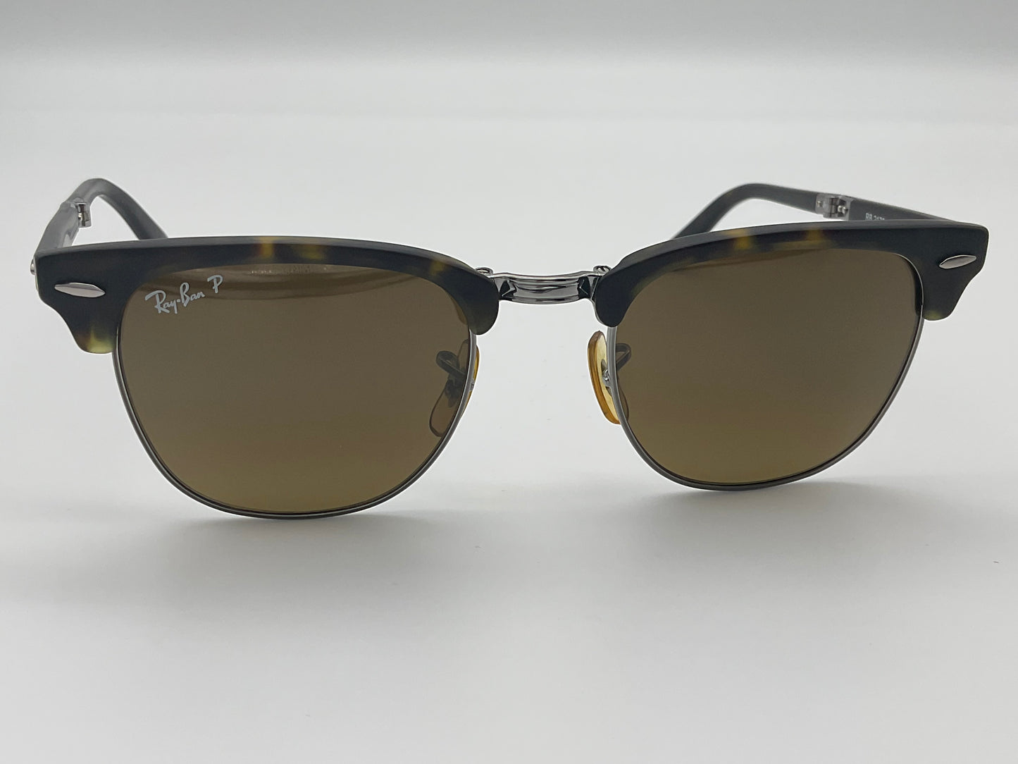 Used Ray Ban Folding Clubmaster Polarized P3 Plus RB2177 1151/M7