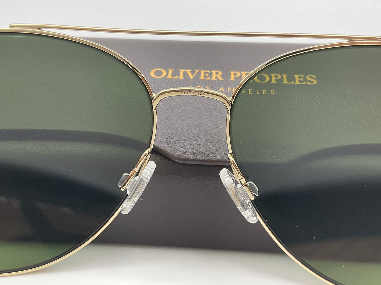 Oliver Peoples AIRDALE 61mm OV 1286S  Soft Gold/Bottle Green Sunglasses
