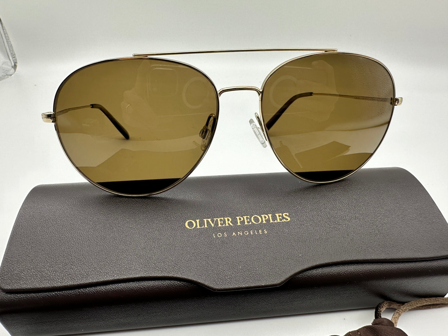 Oliver Peoples Airdale Brown Polarized OV1286S 503557  58mm Soft Gold Sunglasses