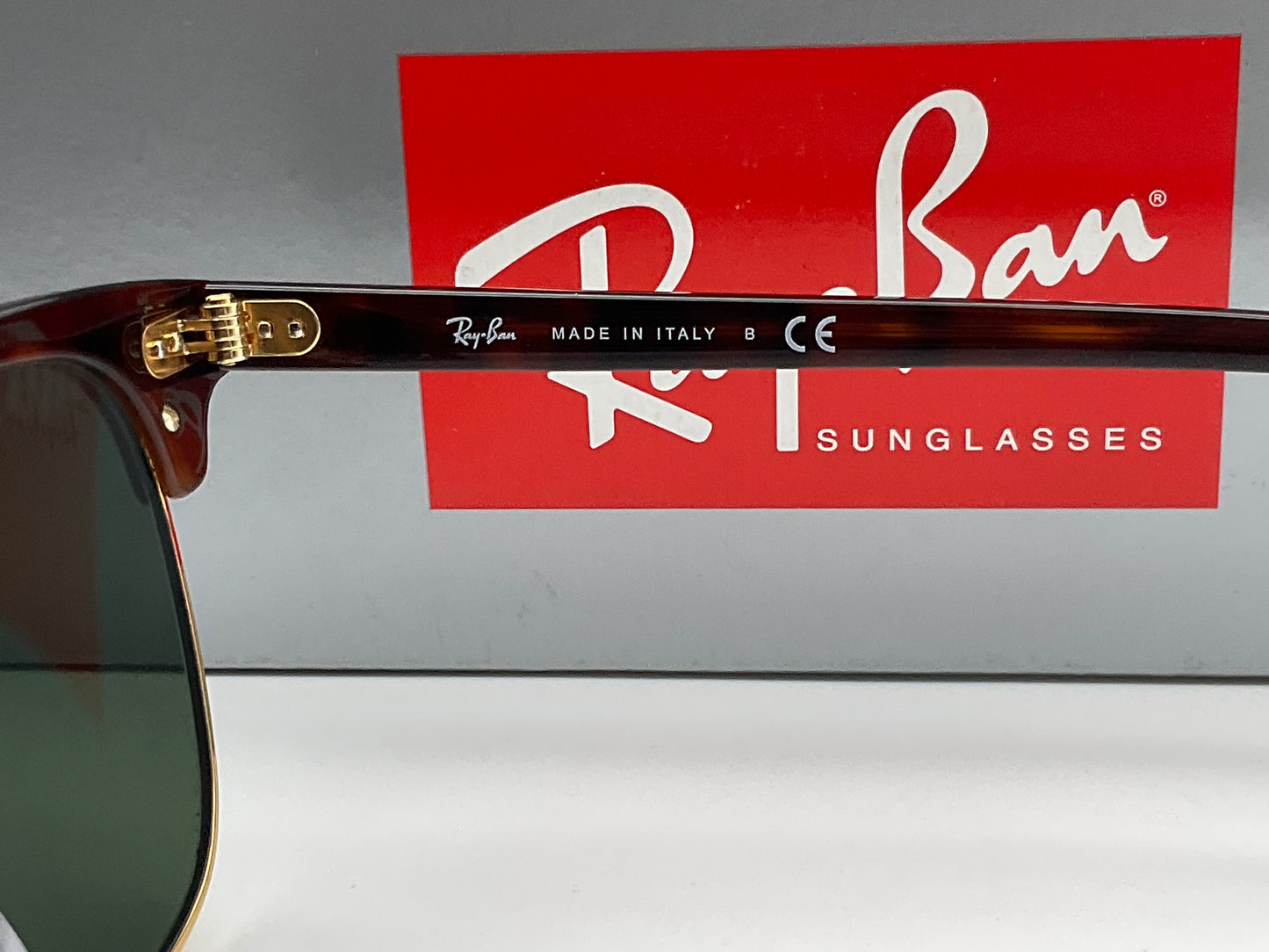 Ray Ban Clubmaster Tortoise 49 mm Sunglasses RB3016-W0366 Made in Italy