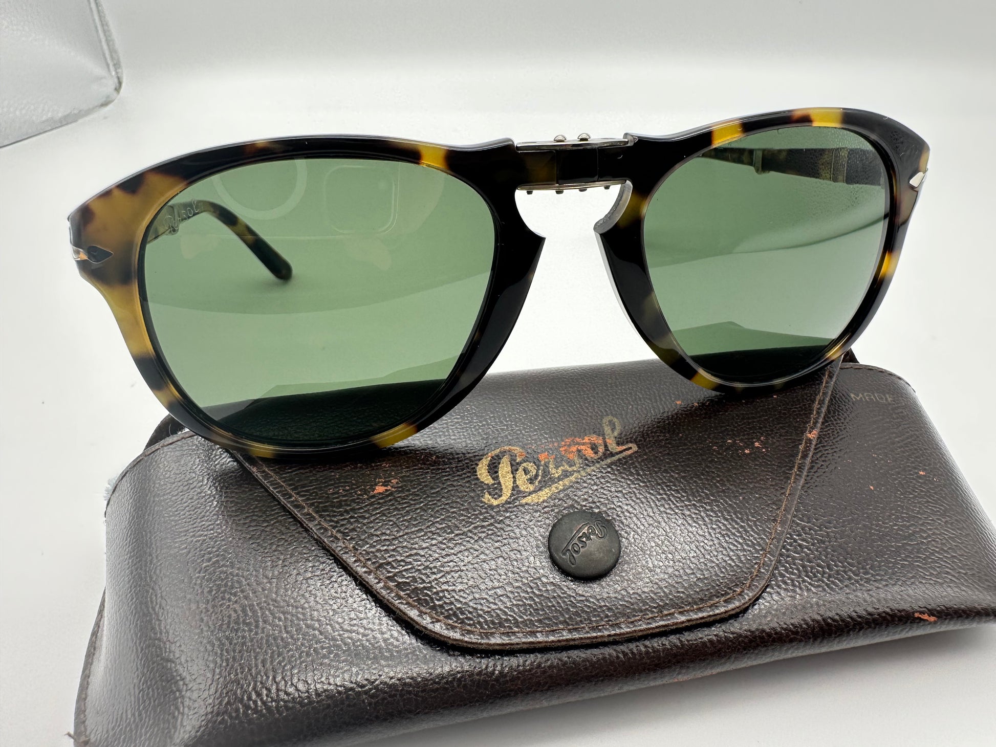Persol PO 714 793 31 Dark Havana Vintage 52mm Folding Green Shade Review Store