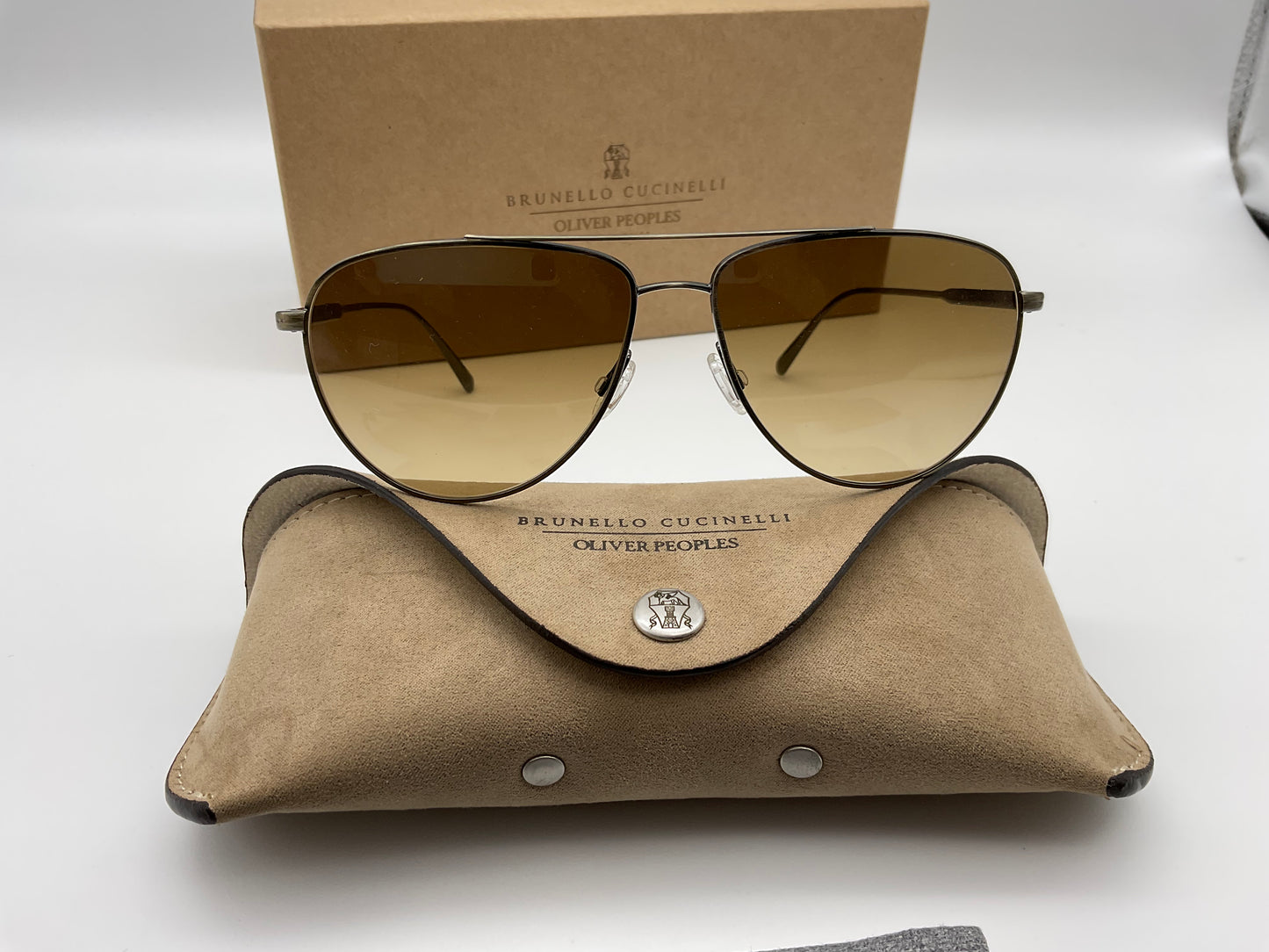 Disoriano OV1301S-5284Q4  58mm Photochromic Antique Gold Chrome Amber Sunglasses