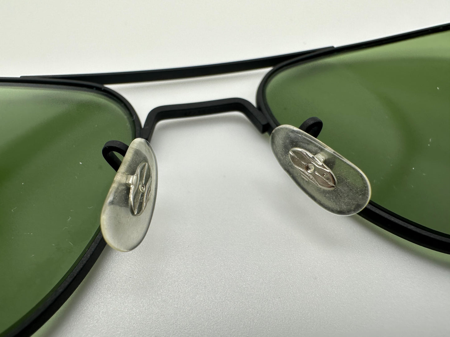 Rare Vintage Randolph Engineering 1990s 55mm matte Black Green sunglasses