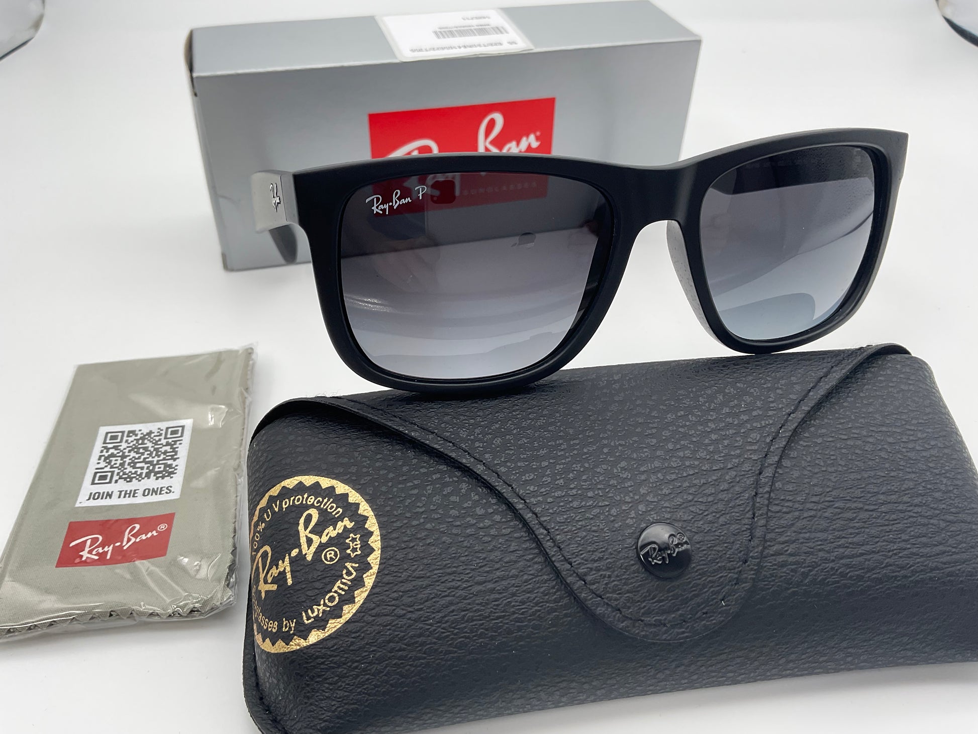 Ray Ban Justin RB4165 54mm 622 T3 Matte Black Grey Gradient Polarized Shade Review Store