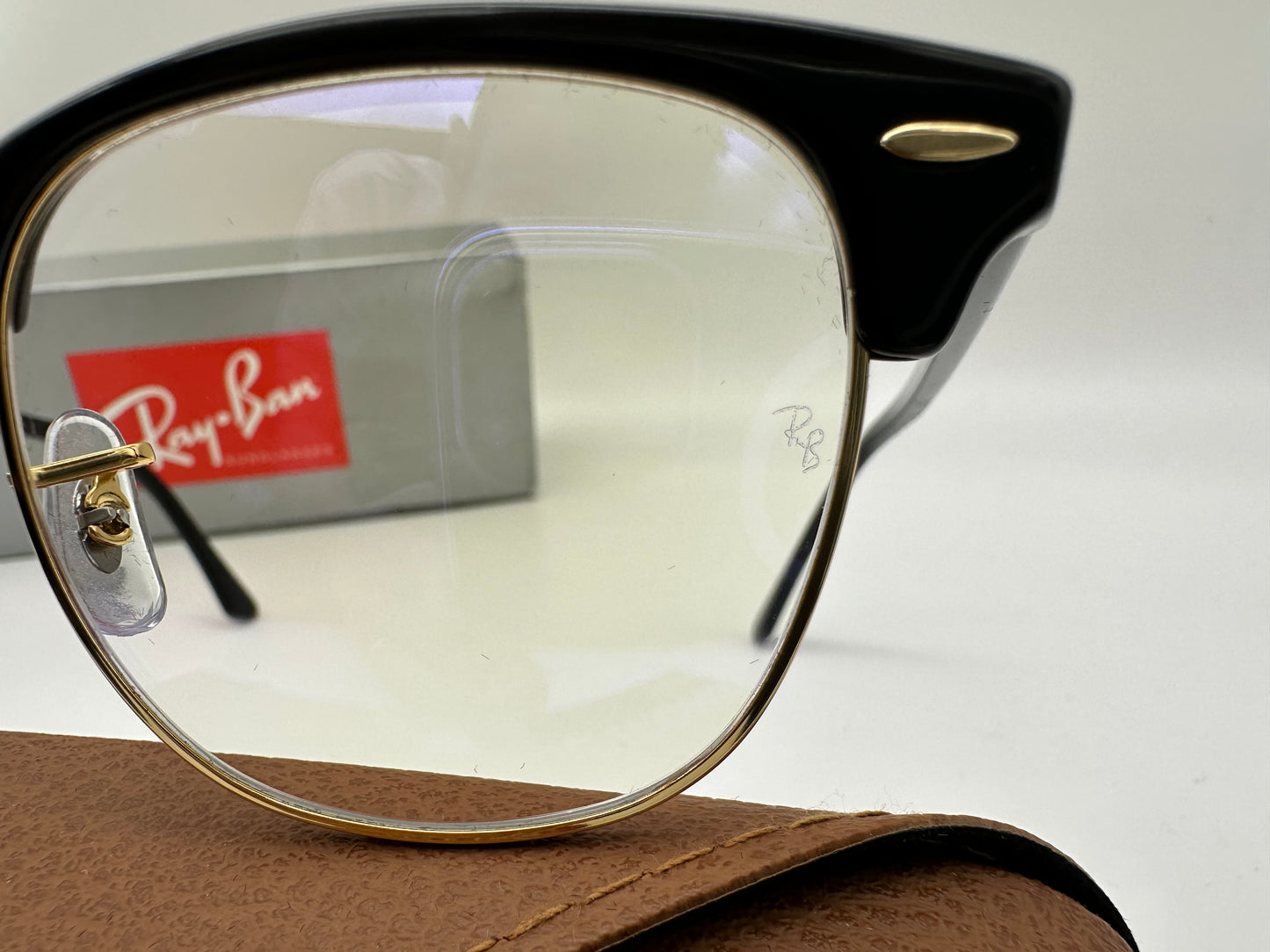 Ray Ban Clubmaster Blue Light Blocking Clear 51mm 7485 RB3016 Made in Italy