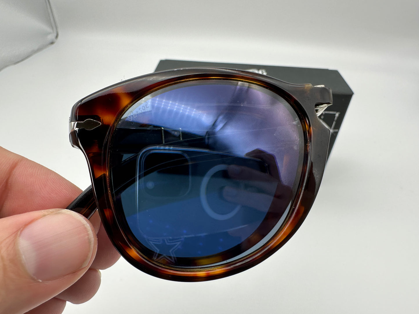 Persol PO 714 SM 54mm 24/56 Blue Havana Special Edition Steve McQueen Sunglasses PREOWNED