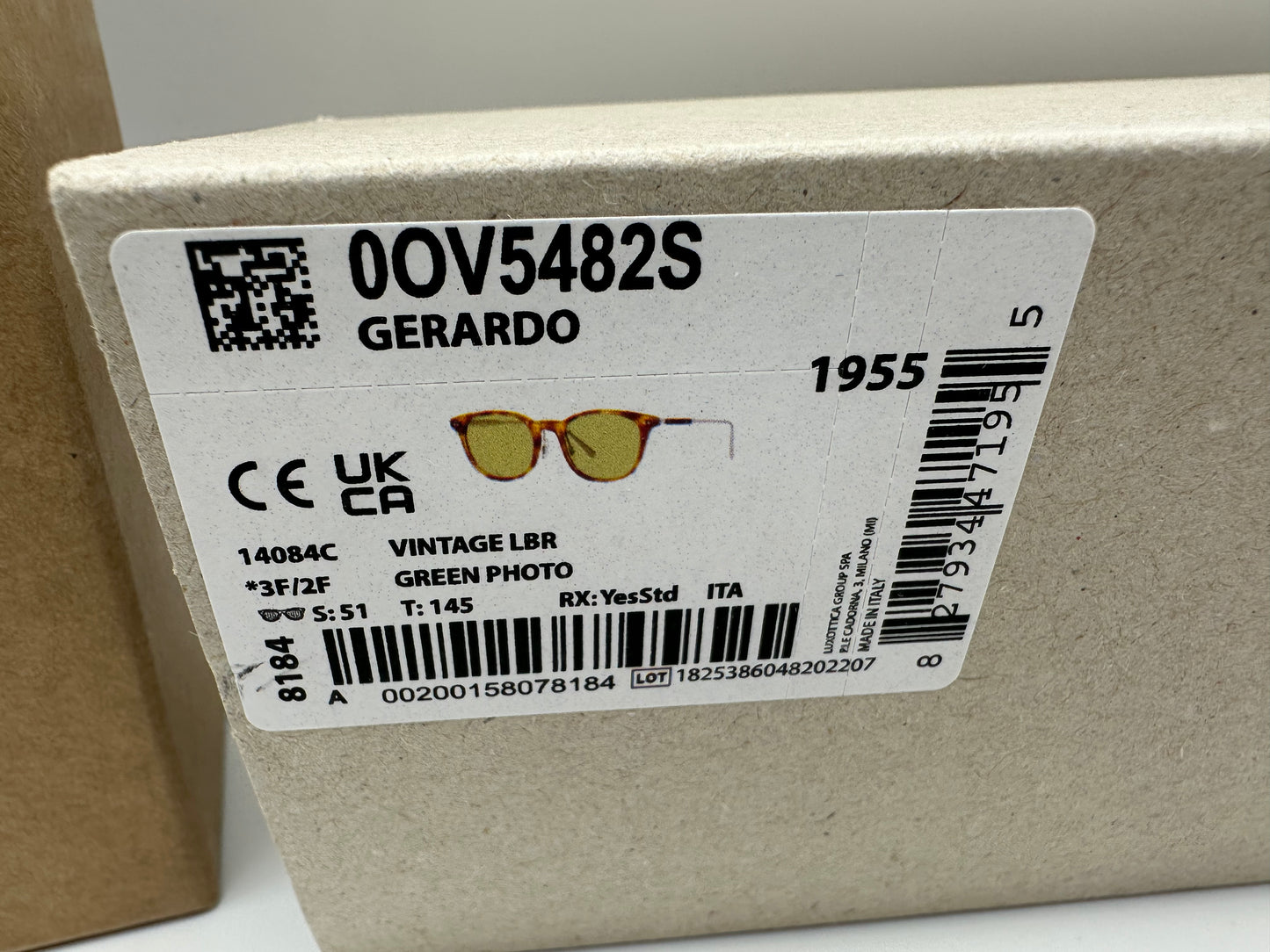 Oliver Peoples Gerardo OV5482S-14084C Vintage LBR/Brushed Silver 51mm Green Photochromic Vintage Sunglasses