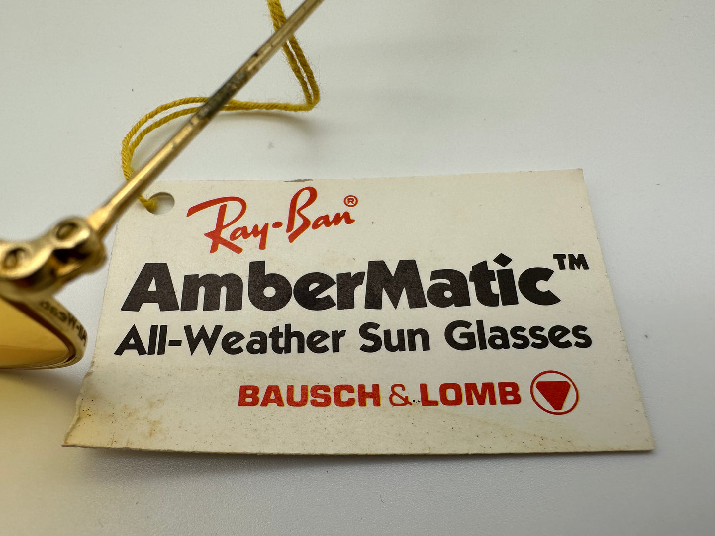 Bausch & Lomb Ray Ban 58-14 Aviator Gold Ambermatic Vintage 1970s NOS READ