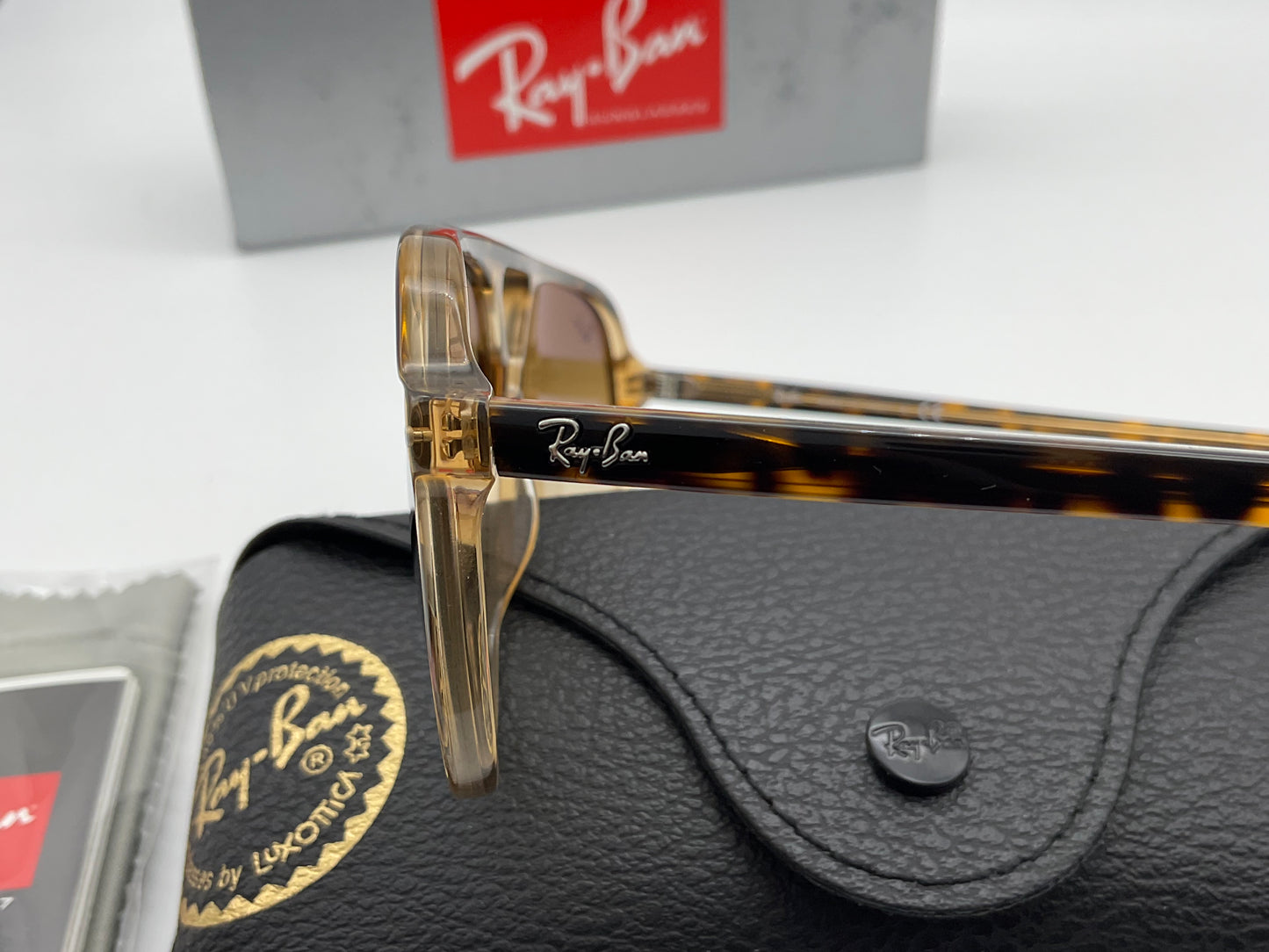 Ray Ban Bill 56mm Havana Transparent Brown/ Clear Gradient Brown 129251 Italy NEW