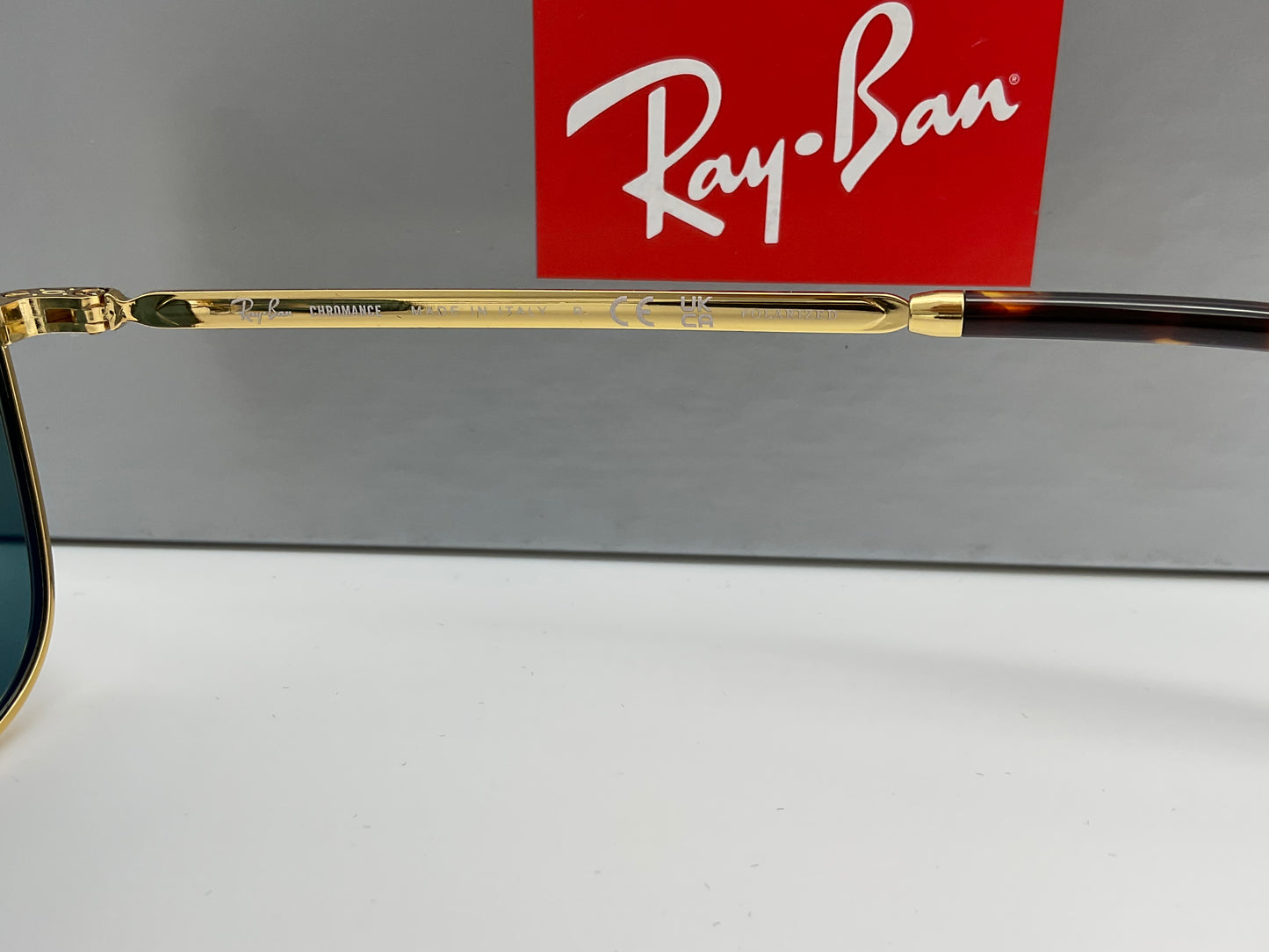 Ray-Ban NEW CARAVAN 58mm RB3636 9196G6 CHROMANCE Polarized Gold Blue