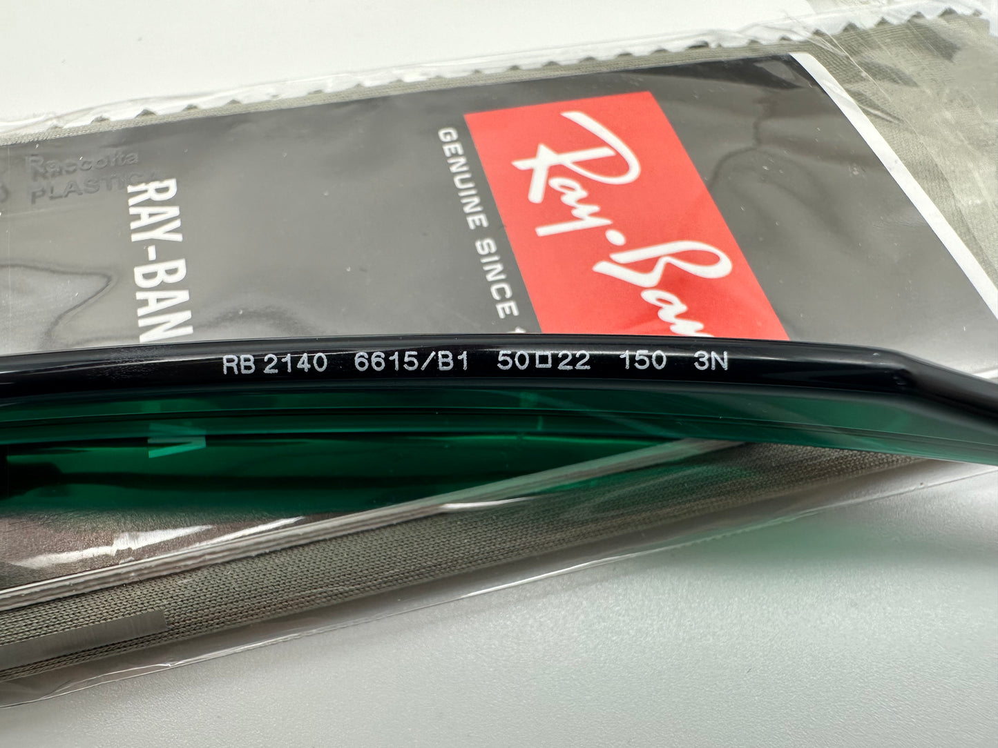 Ray-Ban Wayfarer 50mm RB2140 6615B1 Transparent Green/Dark Grey Sunglasses