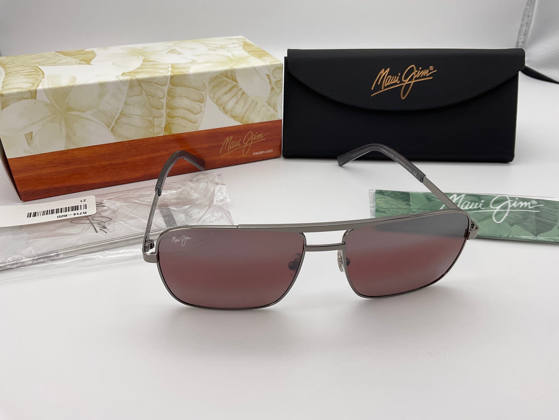 Maui Jim Compass Gunmetal Rose Polarized Glass Lenses 59mm Shade Review Store