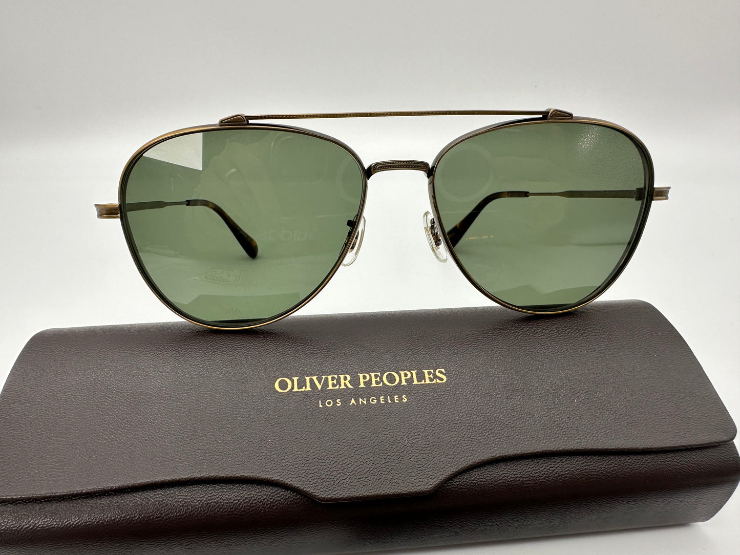 Oliver Peoples RIKSON 56mm Polarized OV1266ST 528471 Antique Gold Titanium CUSTOM Made in Japan