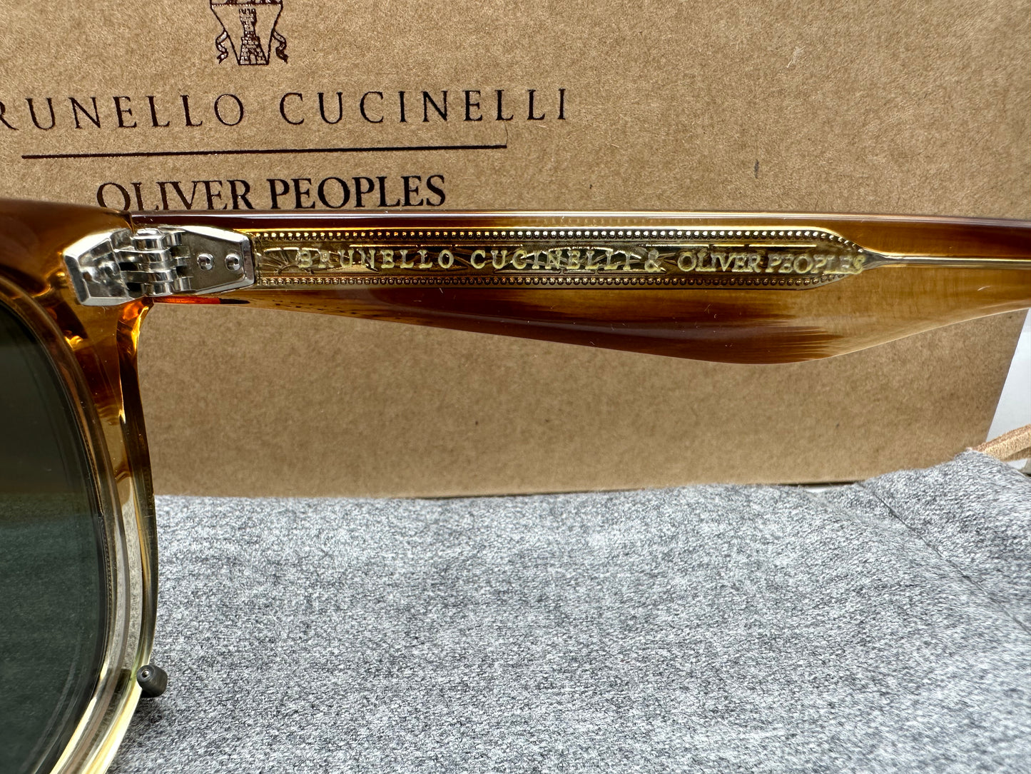 Oliver Peoples Jep Brunello Cucinelli Clip Honey VSB Green 0V 5485M 167471 New