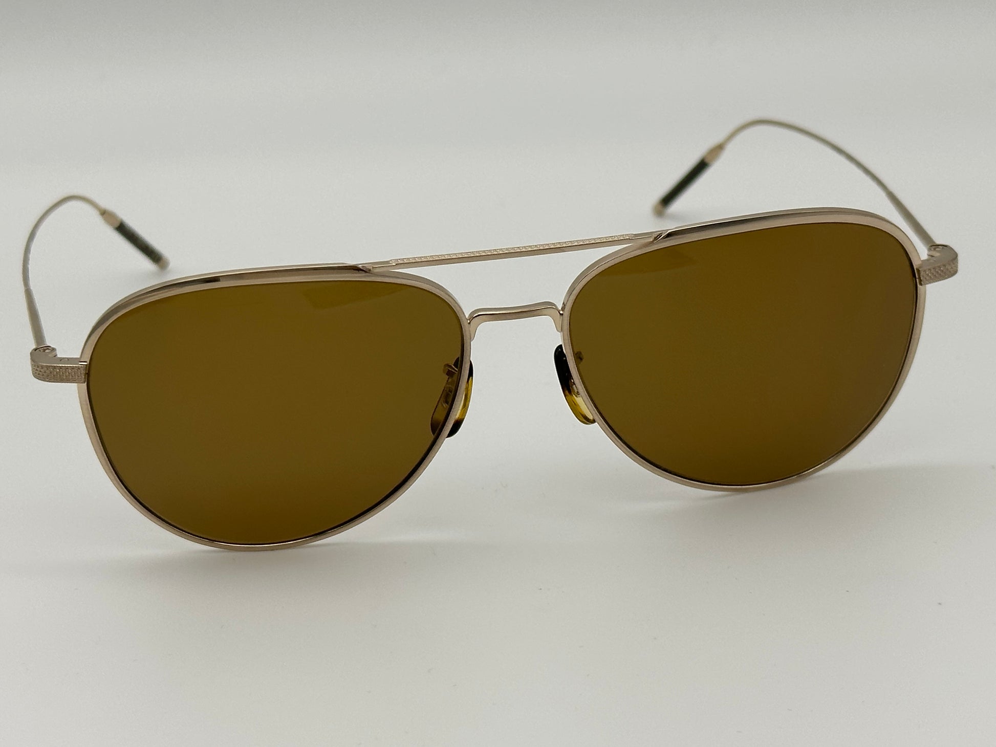 Occhiali Da Sole Oliver Peoples OV1276ST Aviator Titanio Oro Spazzolato - Uomo - Foto 2