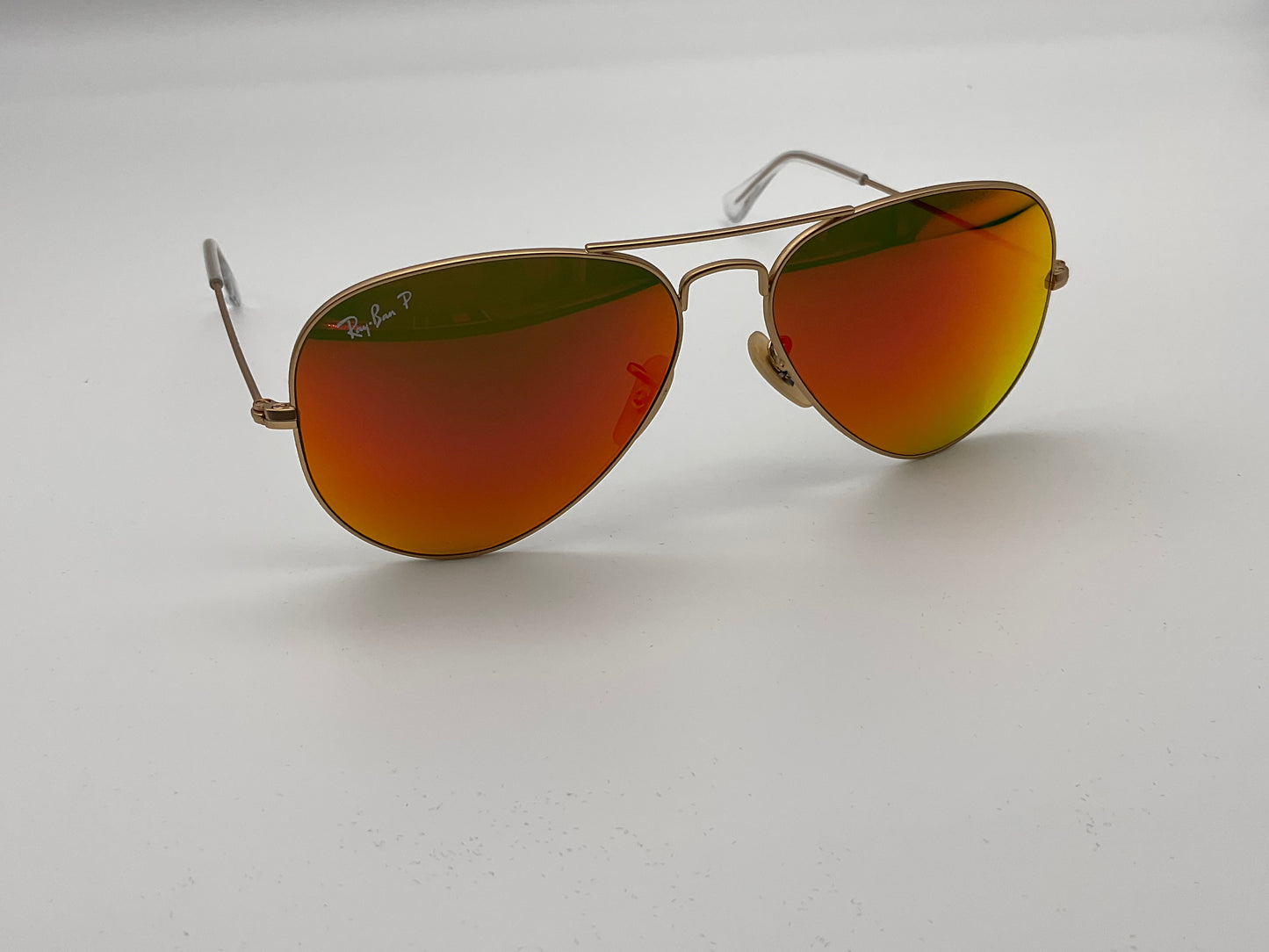 Ray Ban Aviator 58mm Flash Lenses Polarized Orange Sunglasses RB3025 112/4D made in Italy MSRP $213