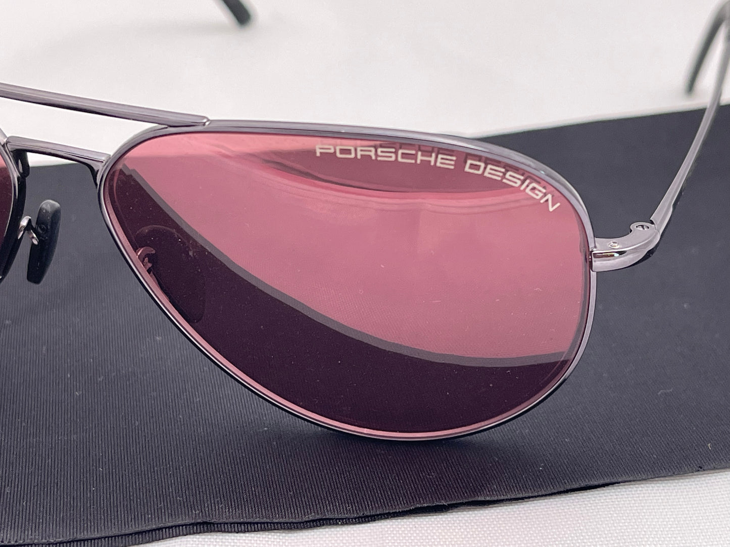 NIB Genuine Porsche Design Sunglasses - P 8508-J - Dark Gray/Jester Red, Aviator
