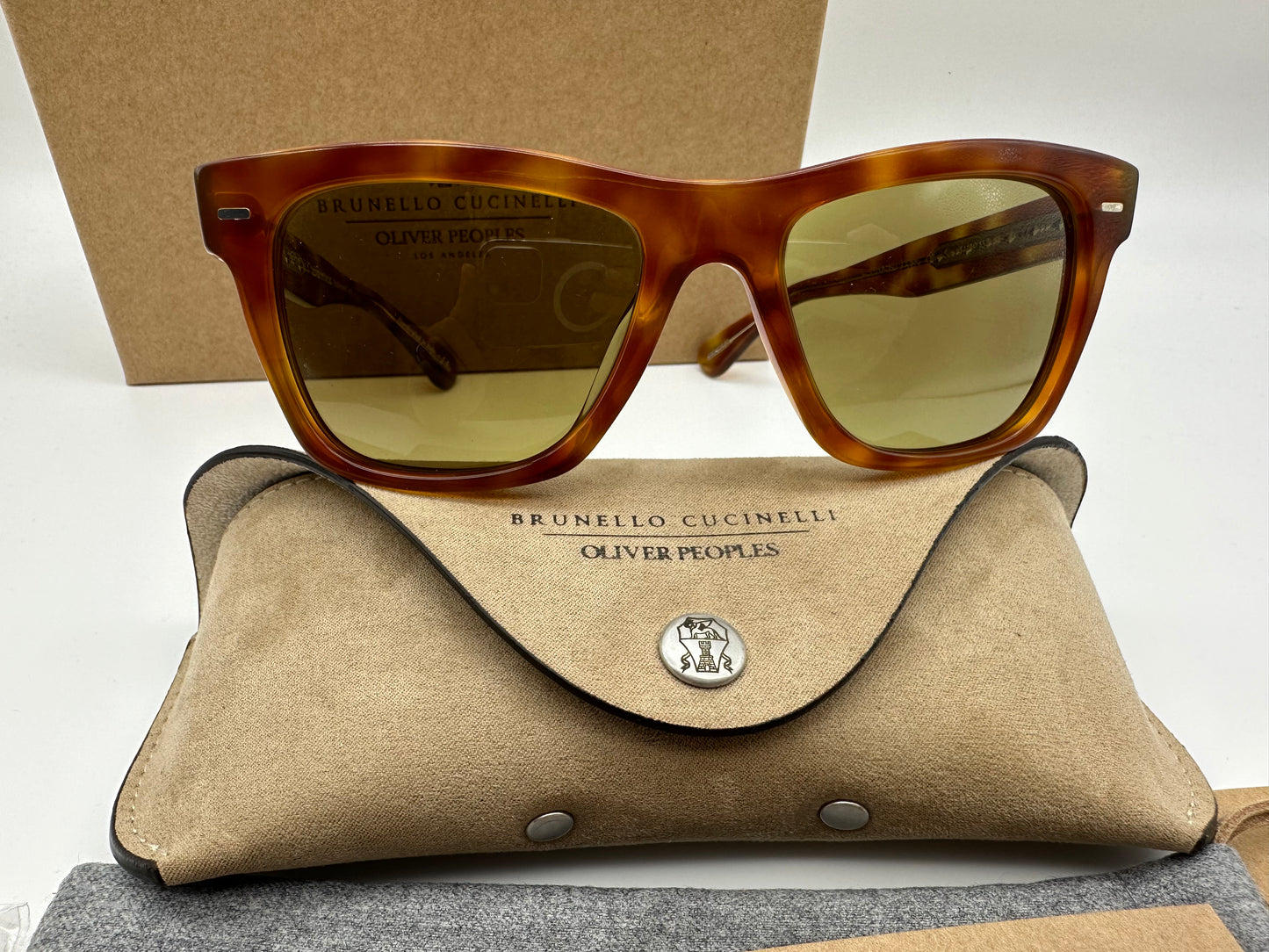 Oliver Peoples Brunello Cucinelli 54mm Oliver Sun Exclusive LBR GREEN PHOTOCHROMIC  NEW